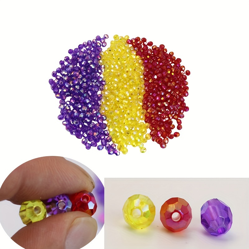 

500pcs Acrylic Ab Beads, 8mm Faceted Round Bead Assortment For Diy Jewelry Making, Transparent Crystal Bead Supplies For Bracelets, Necklaces, And Crafts