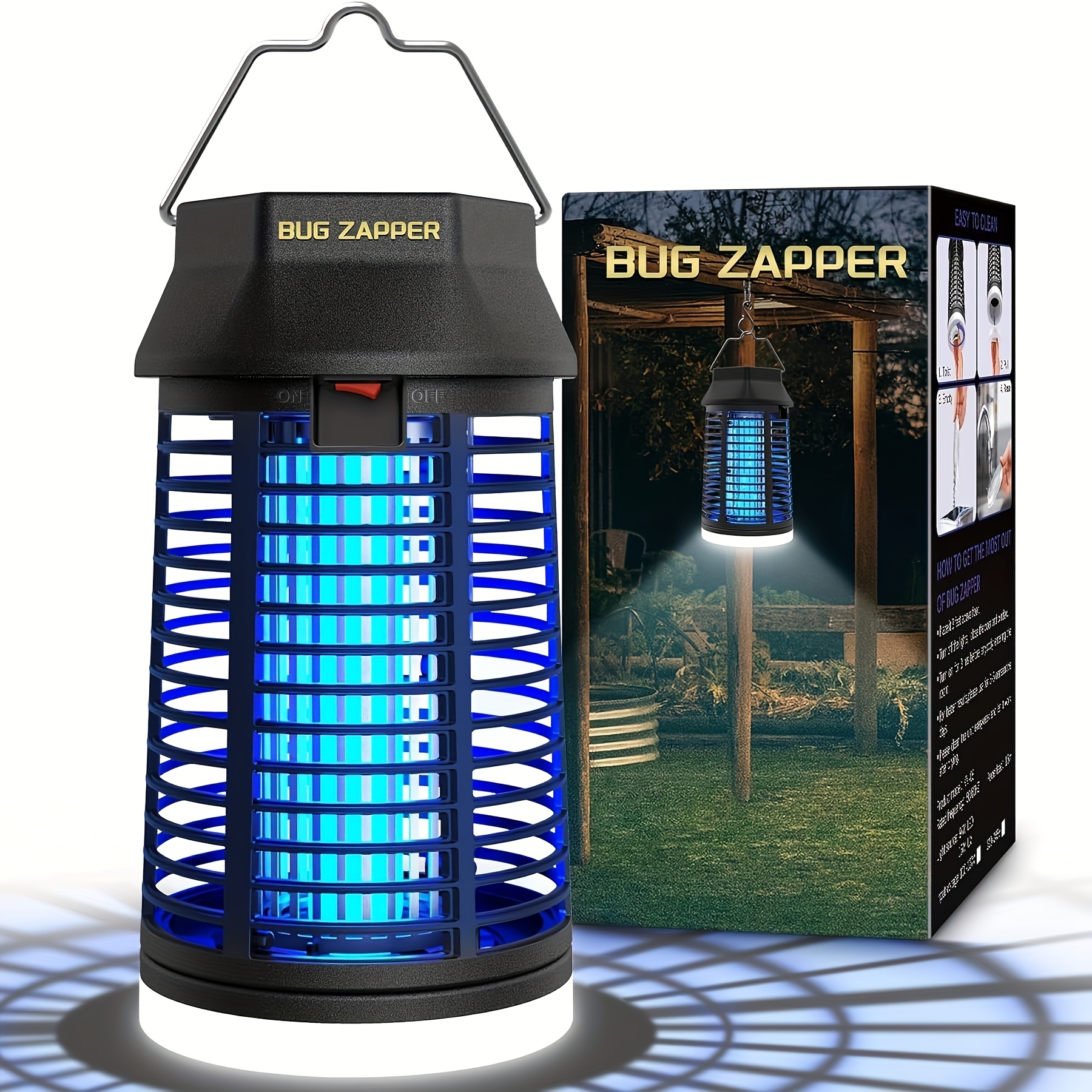 TEMU Electronic Bug Zapper Outdoor With Led Light, 2 In 1 Zapper Indoor, 4200v Bug Zapper, 5ft Power Cord, Fly Trap, Trap Indoor For Patio Garden