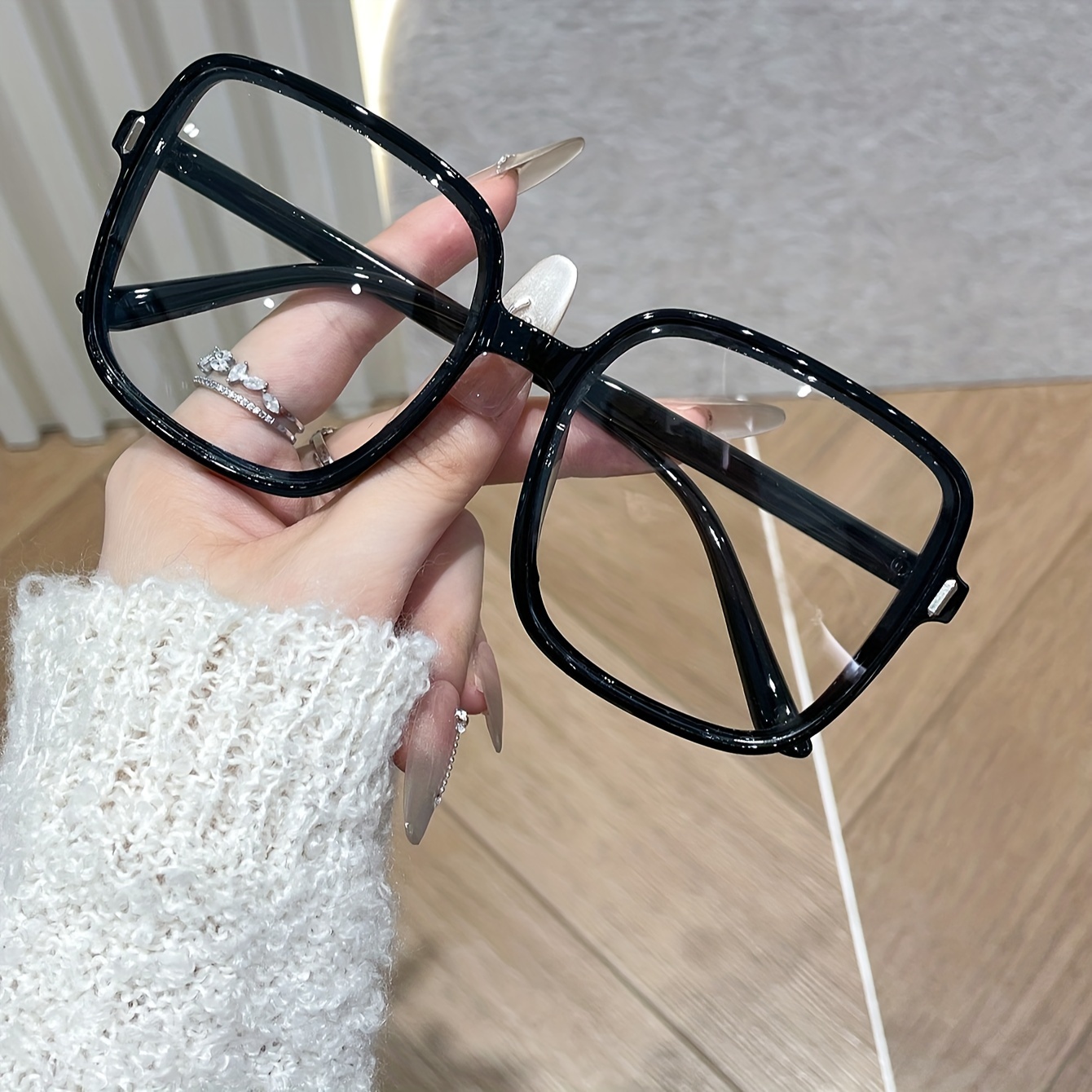 

1pc Women's Oversized Square Frame Glasses, Y2k Fashion, Ideal For School And Daily Outdoor Wear