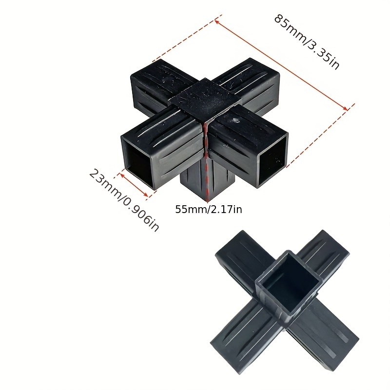 TEMU Three-dimensional 2345 Pass Square Tube Plastic Connectors, Shelf Fasteners, Pipe Connectors, Plastic Corner Connectors, Plastic Square Tube