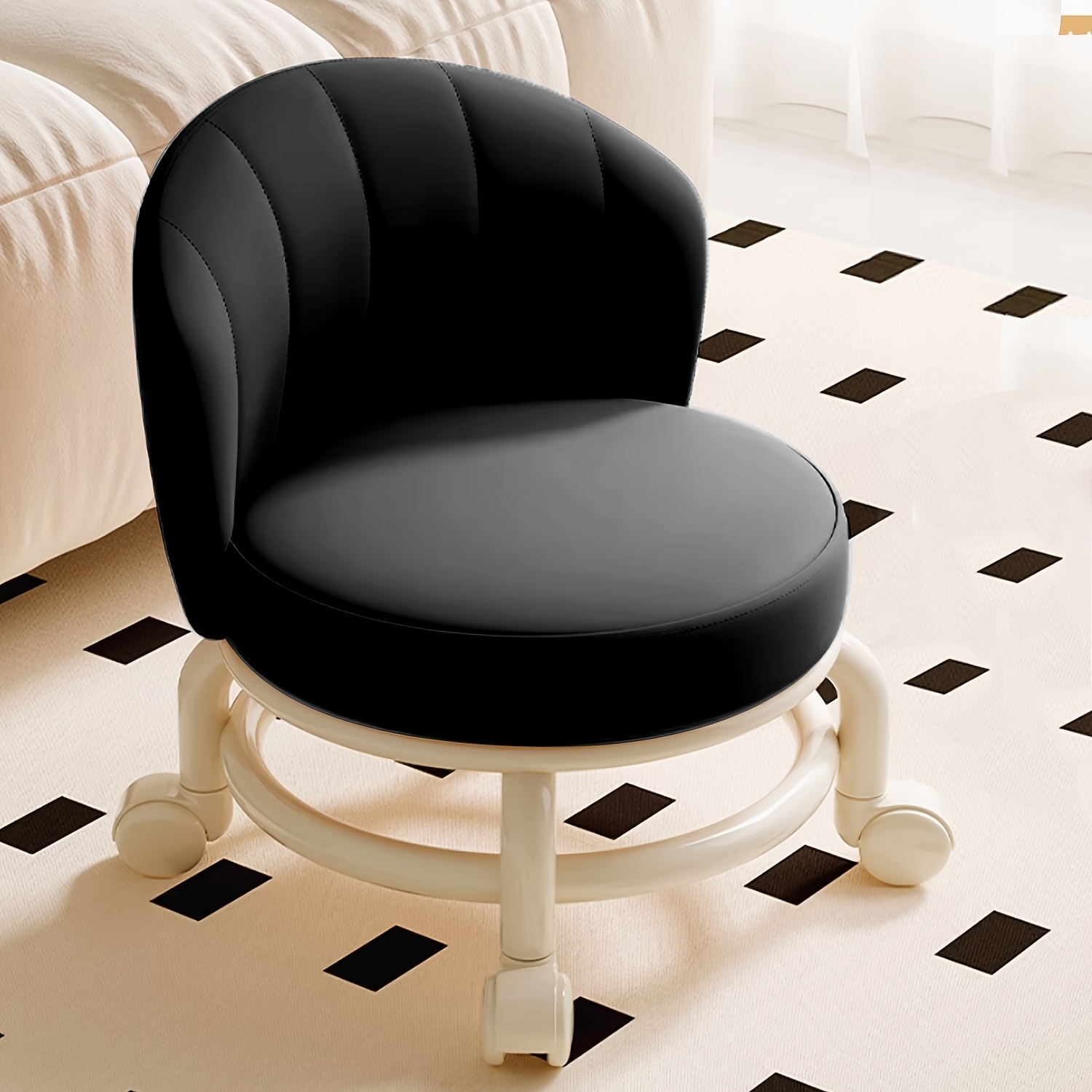 TEMU Low Height Rolling Stool With Wheels Heavy Duty Rolling Stools 360 Degree Rotating For Home Cleaning Garage Fix Stool Working Flooring Cleaning