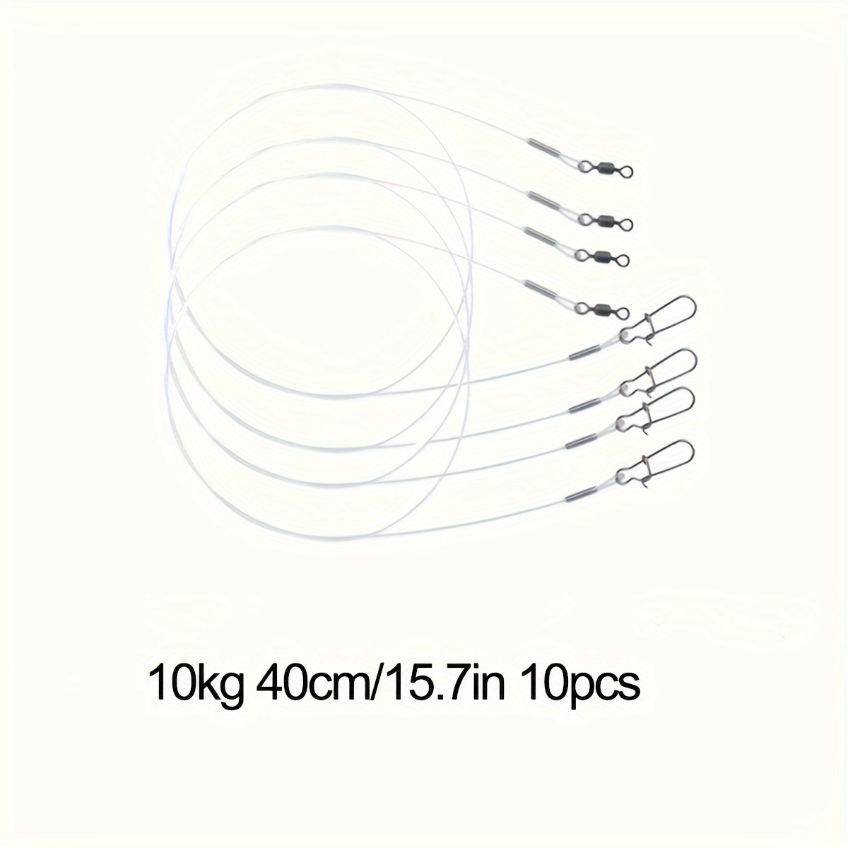 10/20pcs Of Fluorocarbon Fishing Line For Fishing Rods, Featuring Snaps And Quick Lock Pressure
