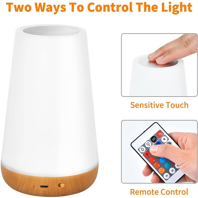 Cordless Touch Night Light with Remote Control, 2Pack Touch Bedside Lamp, Small Night Light/Remote Desk Lamp, 13-Color Changing Small Night Light, with Timer Shut-Off, for Bedroom, Living Room, Party, Desktop, Birthday Gift Ambient Light