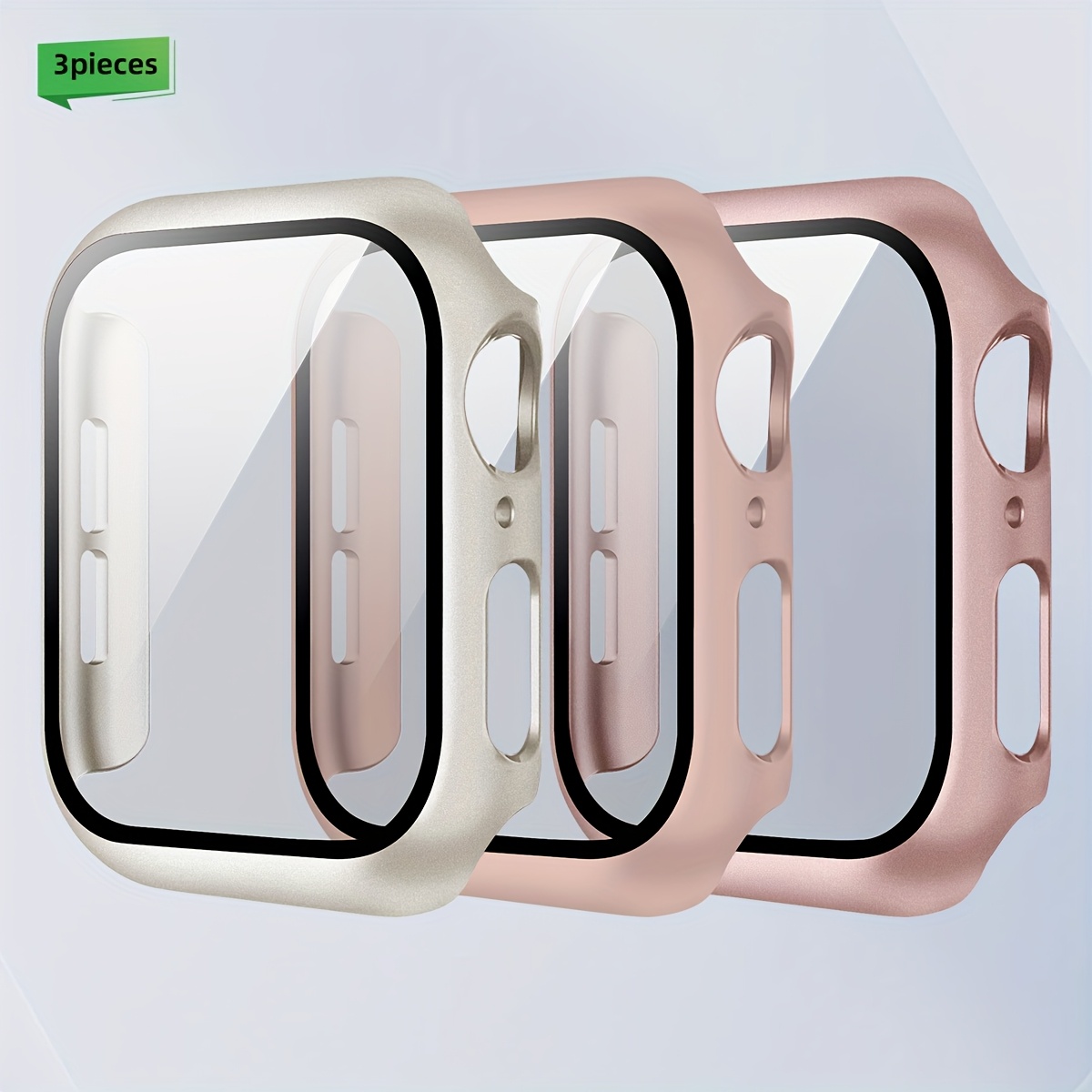 E-shop 3 Stück Bildschirmschutz Hart-PC-Abdeckung für iWatch 40mm 41mm 42mm 44mm 45mm 46mm – Für iWatch Serie 11 10 6 5 4 3 – Integriertes