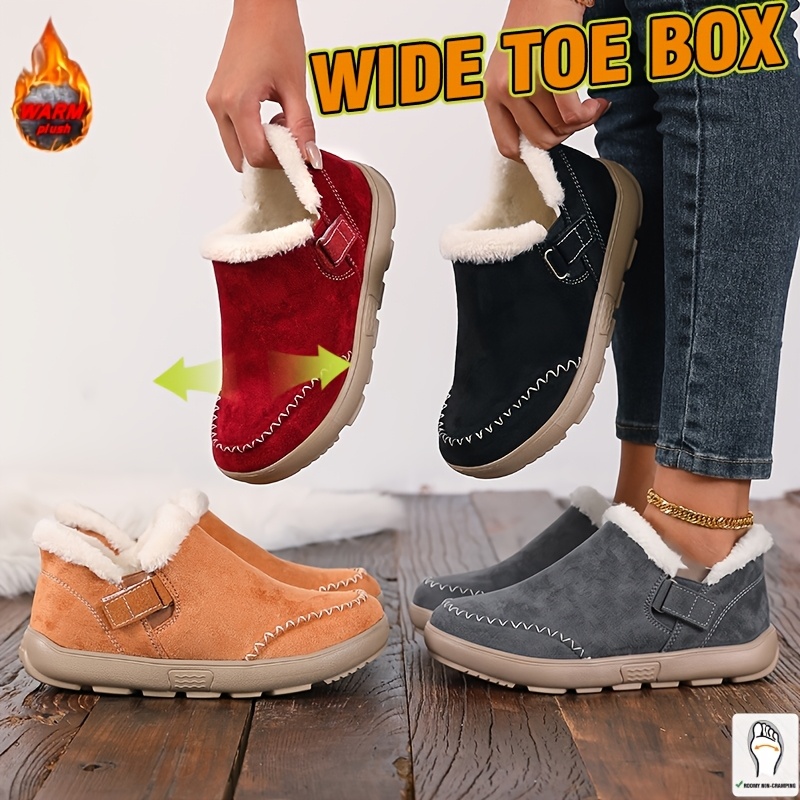 autumn winter womens thickened wide toe wide sole shoes fashionable color options with     lightweight versatile outsole suitable for home   and snowy   women shoes