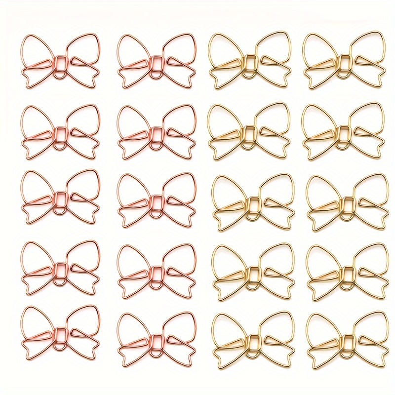 

20pcs Butterfly Paper Clip Golden Bookmark Cute Insect Creative Metal Pin Special-shaped Data Paper Clip Rose Gold Paper Clip Office Data Clip Metal Multi-word Clip Memo Clip File Binding Clip
