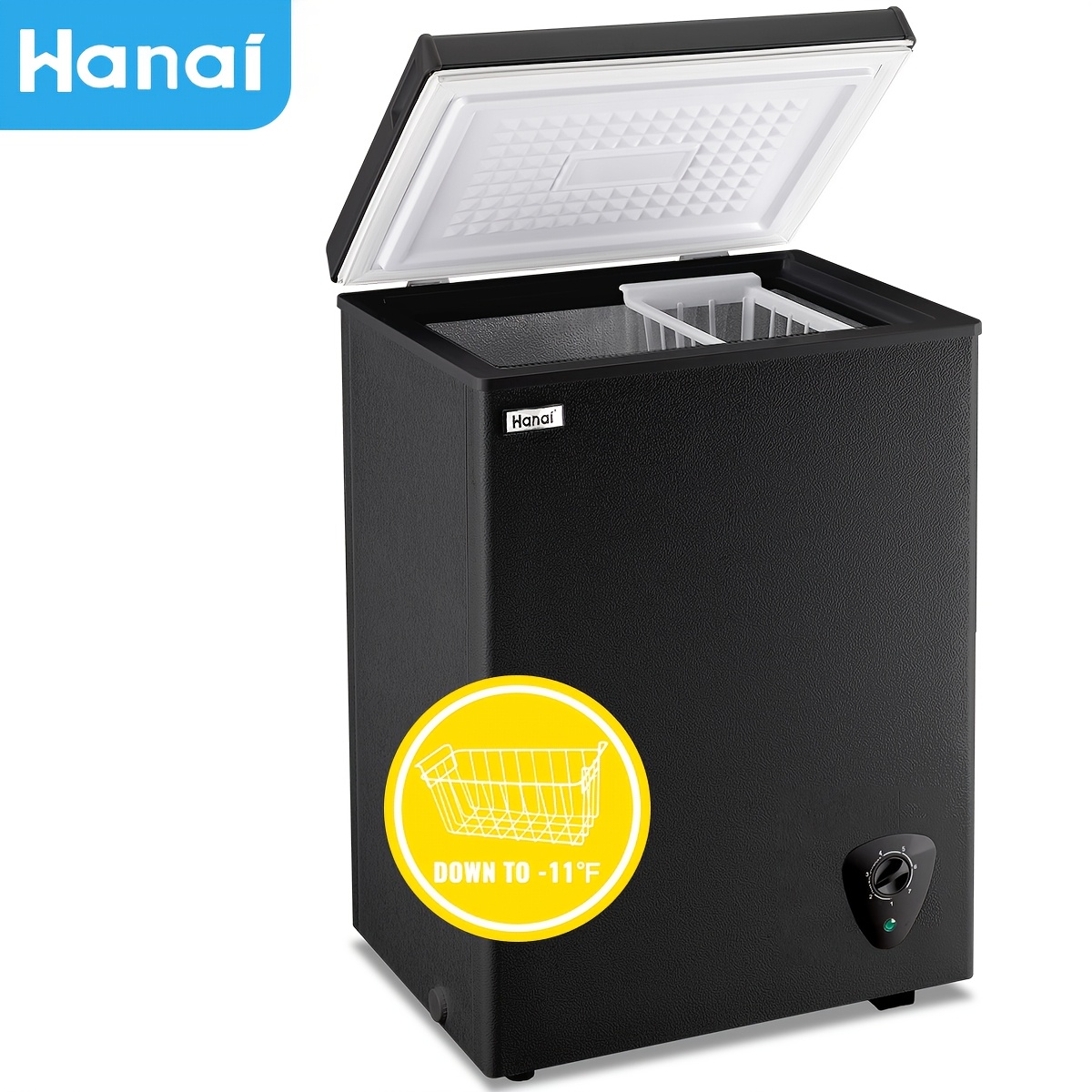 

Wanai Chest Freezer 3.5 Cu.ft Deep Freezers Freezer 7 Temperature Control With Removable Basket For Dorm Apartment Home Kitchen