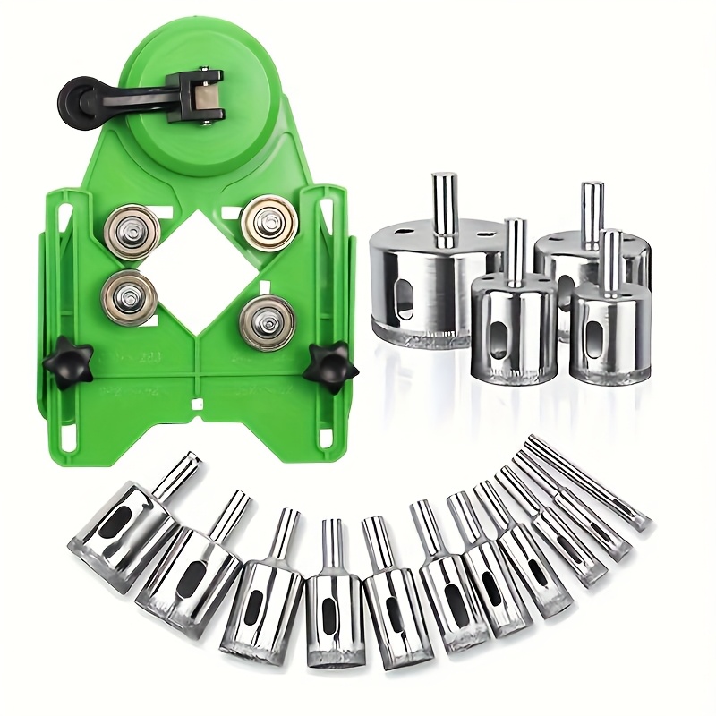 

Diamond /11pcs Tile Drill Bit Set, Includes Suction Cup Guide Clamp, Hollow Drilling Saw Set For Ceramics, Glass, Tiles, Porcelain, Marble, And Granite.