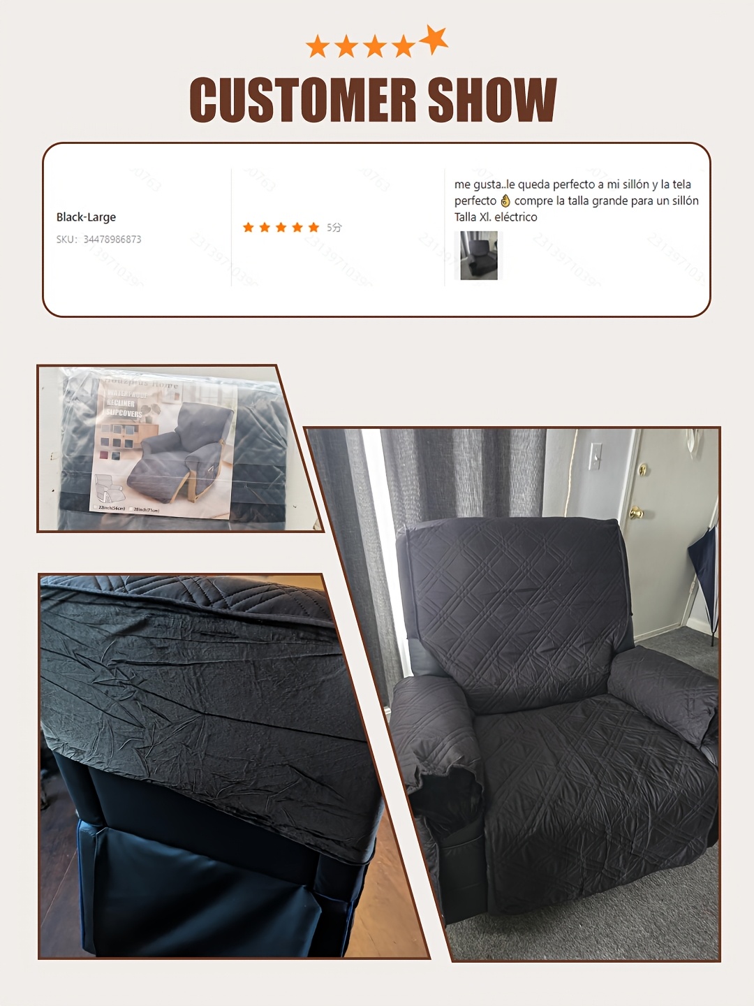 double-sided non-slip armchair cover