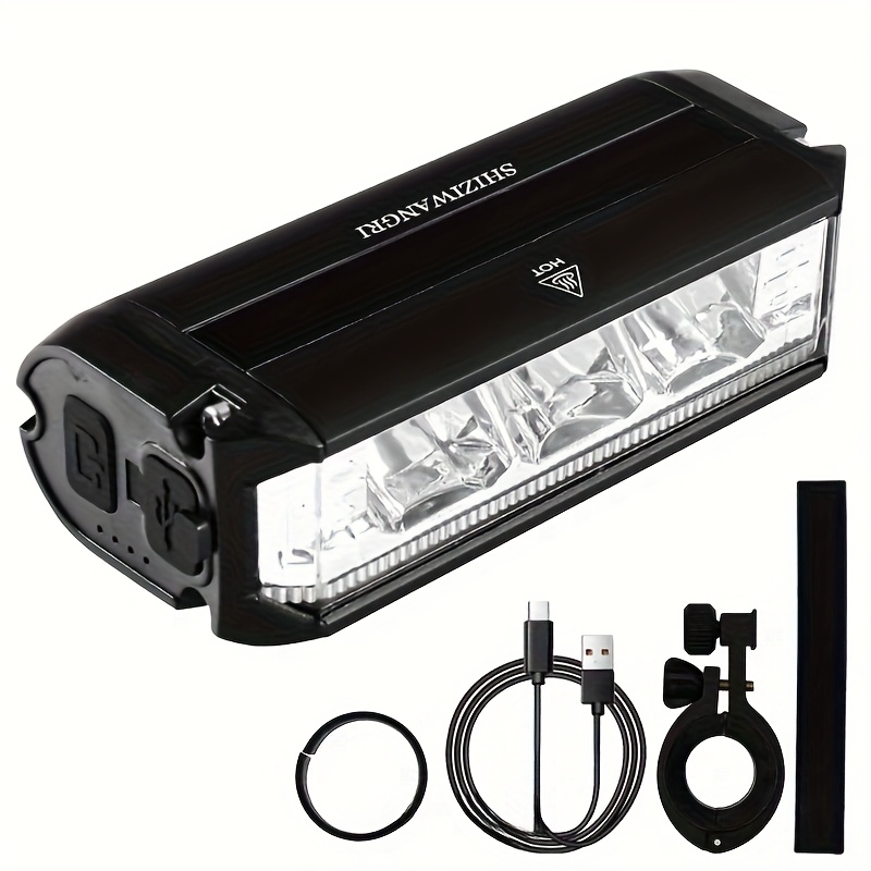 1700lm Bike Lamp With 3 Leds, Rechargeable 4000mah Battery, Usb Charging, Ideal For Mountain Biking And Street Use, Perfect For Road Bicycles And Electric Scooters