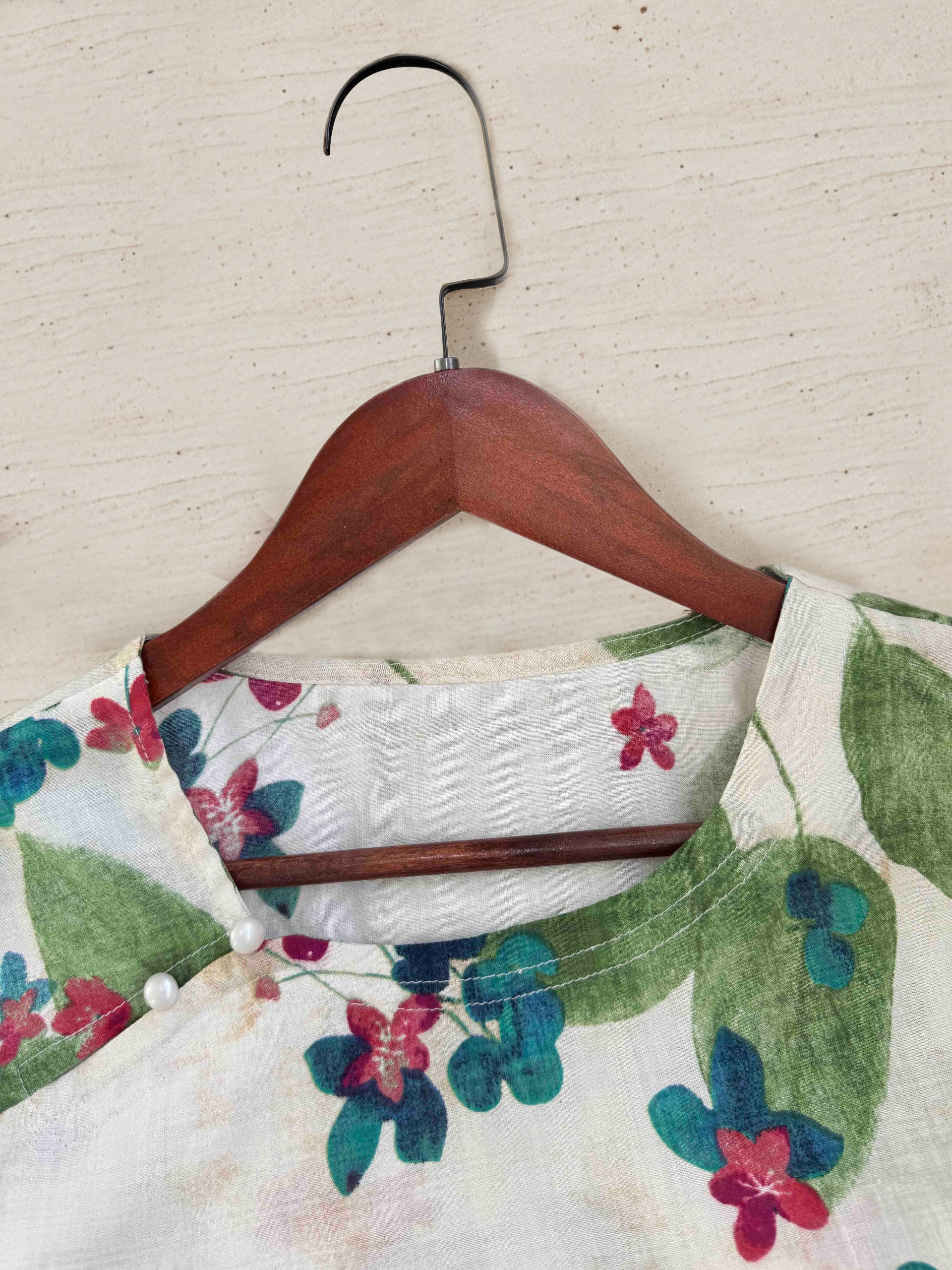 Women's Elegant Versatile Vintage Cheongsam Spring/Summer Short Sleeve Floral Print Dress