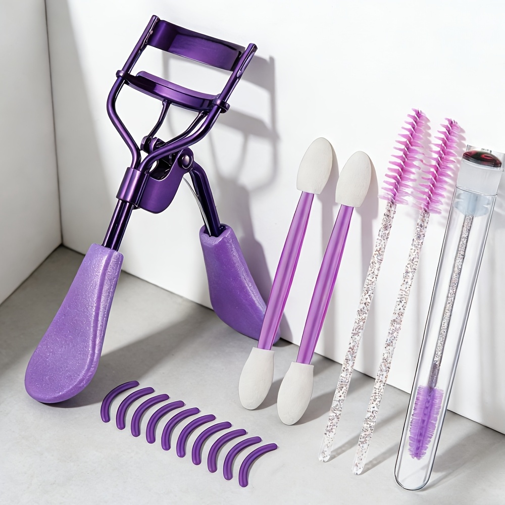 2-in-1 Eyelash Curler Set with Eyebrow Brush & Lash Comb