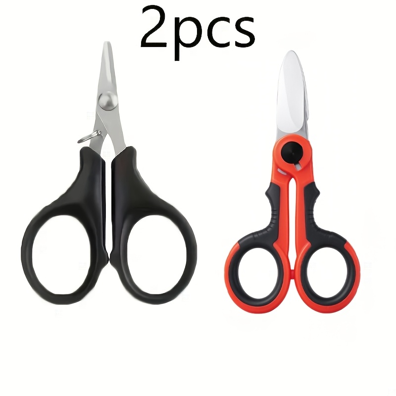 Image of 2pcs Of Stainless Steel Fishing Scissors - Multi-colored Braided Line Cutters And Strippers, Featuring Ergonomic Handles, A Durable Tool Suitable For All , Perfect For Thanksgiving