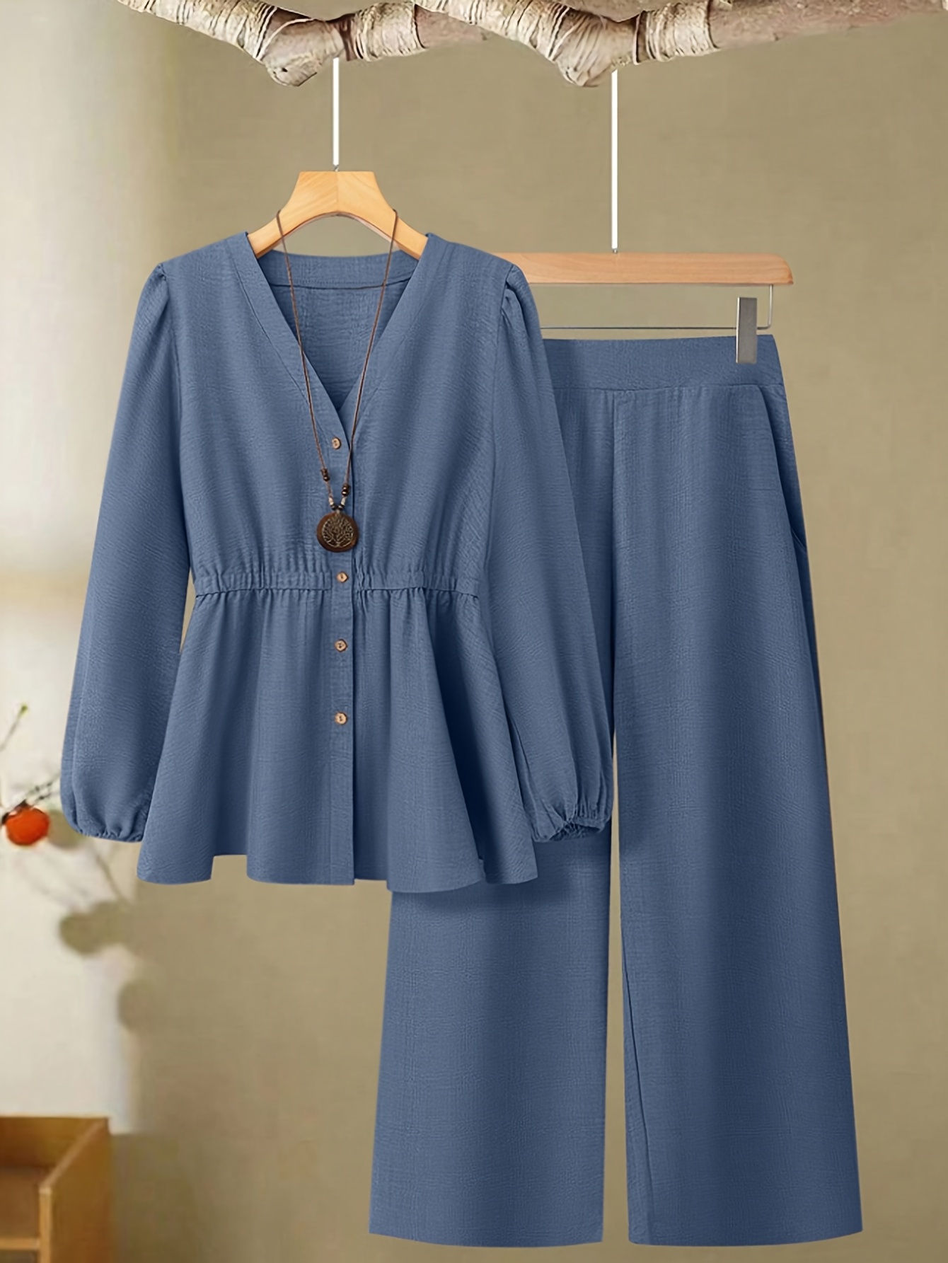 Effortlessly elegant Parisian Beige Pantsuit from Newness perfect for fall Features a chic sophisticated design