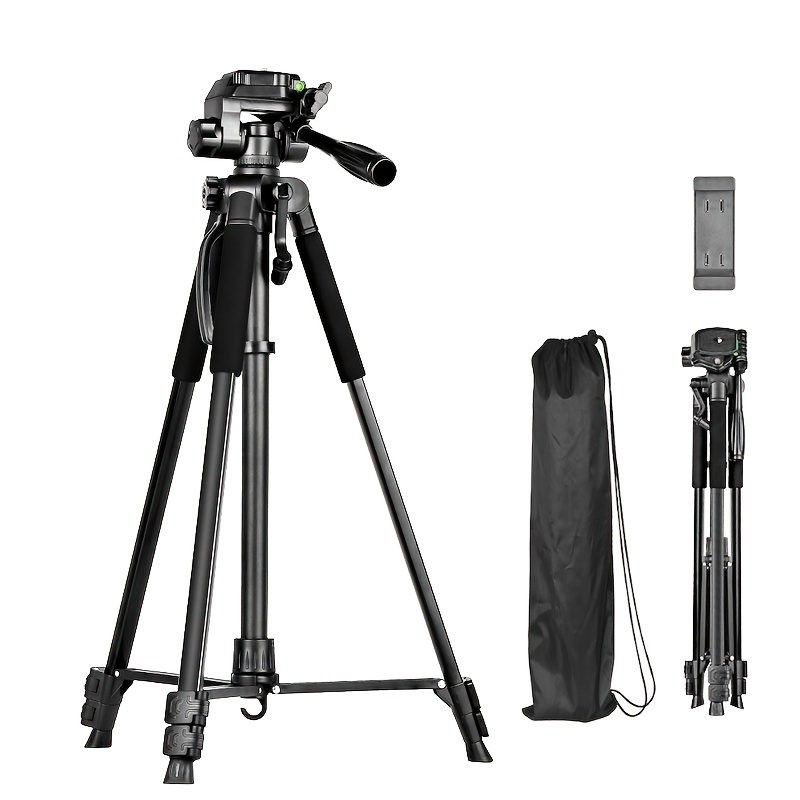 TEMU 64-inch 165cm Travel Digital Camera Tripod Professional Iron Mobile Phone Stand, Board, Suitable For Slr Cameras, Fishing Lights