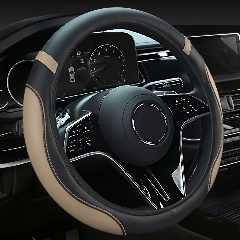 TEMU Coprivolante per auto a giunture, in pelle PU, stile estensibile senza anello interno, a modelli di auto, accessorio per interni automobilistici