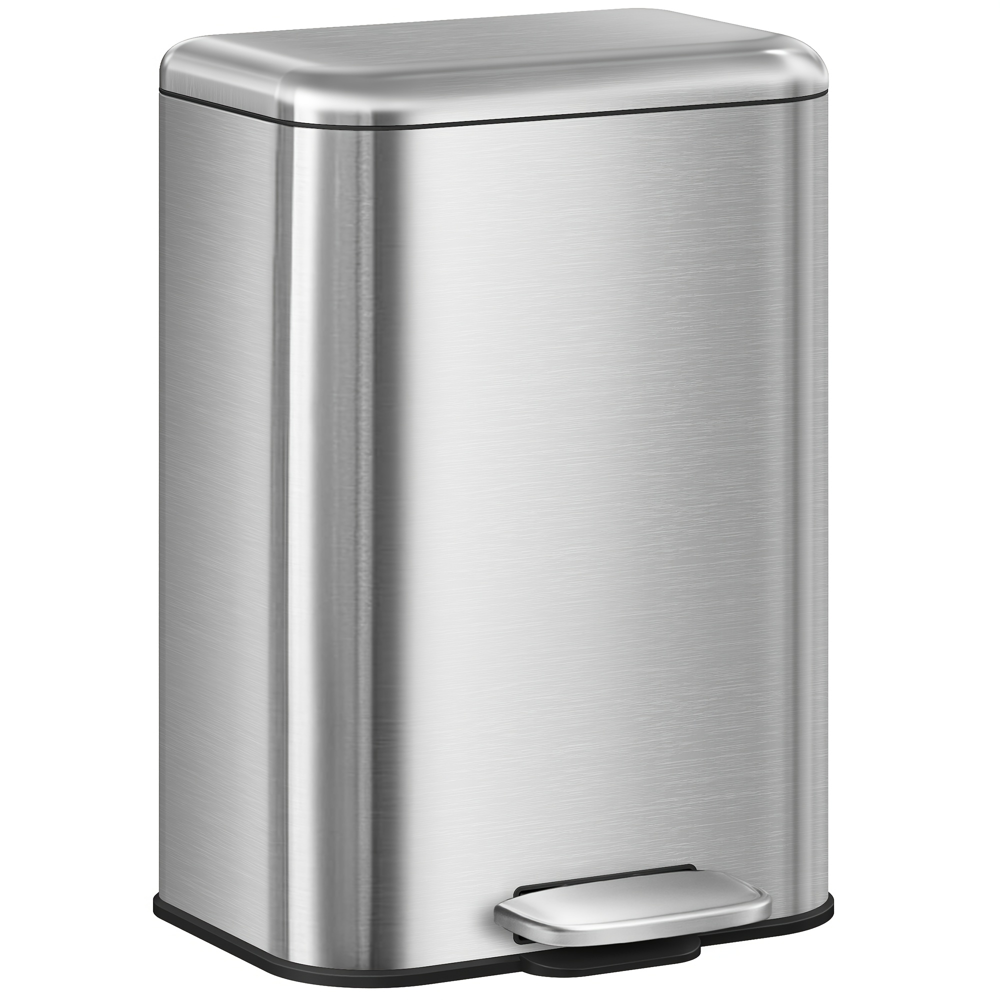 20-liter Kitchen Waste Bin, Foot-pedal Operated, Featuring A Lid And Inner Container, With 15 Trash Bags, Made Of Steel In Silvery Color