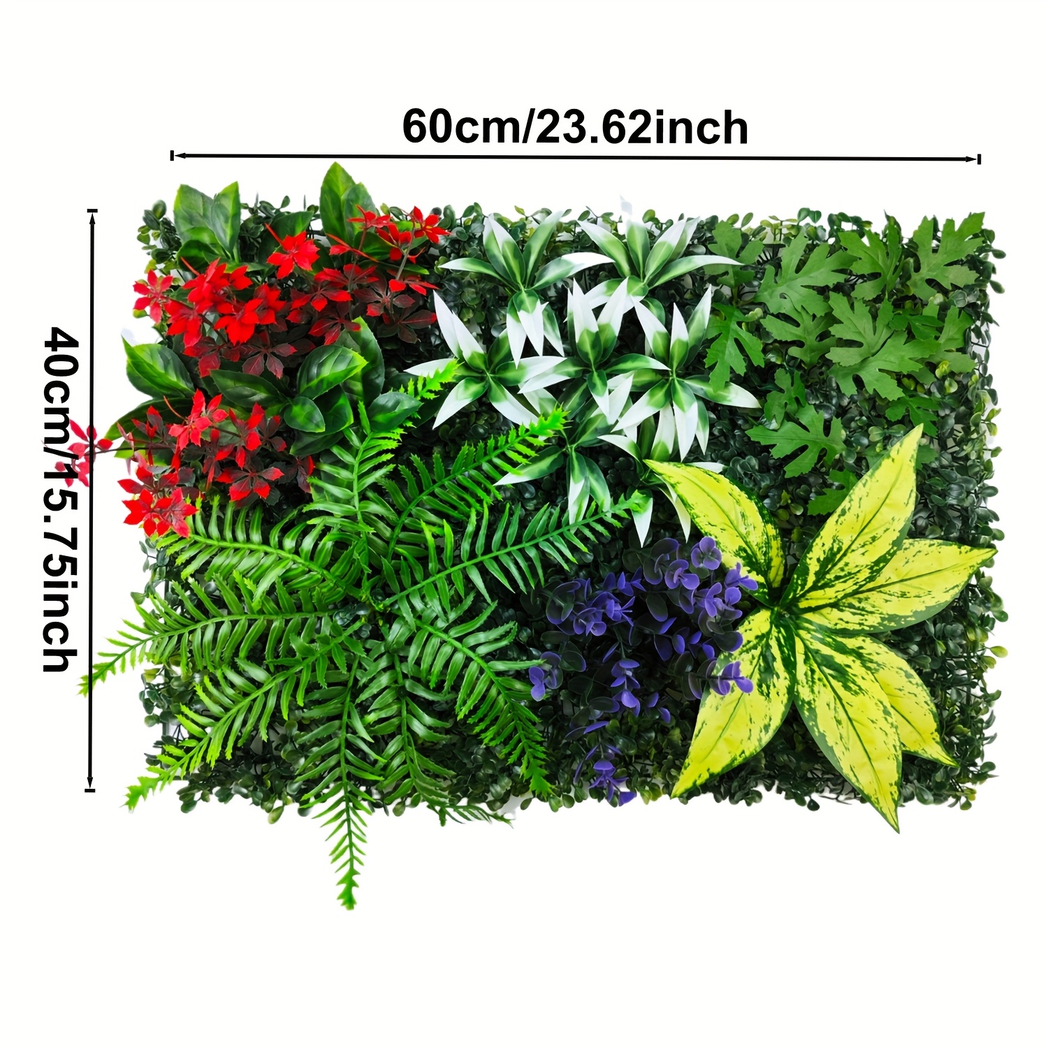15.75 Inches .62 Inches, 1pc 3d High- Artificial Plant Wall Panel - Plastic Fake Plant, Suitable For Indoor/outdoor Wall Decoration, Engagement And Wedding, Christmas, Parties, Gardens, Backyards