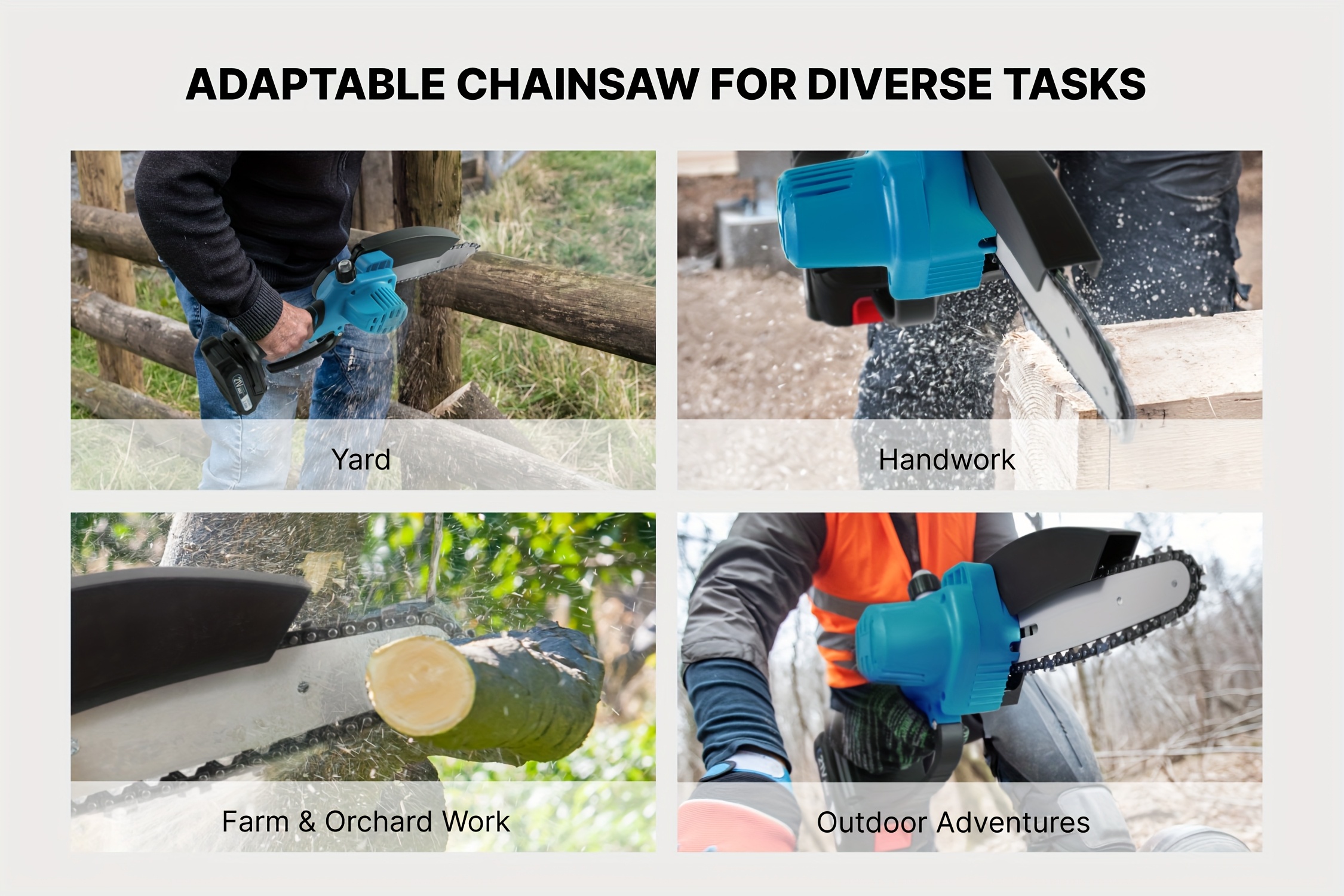 mini chainsaw cordless 6 inch handheld electric chain saw with 2pcs 2000mah batteries 18ft automatic chain tensioning auto for tree branches courtyard household and gardens details 3