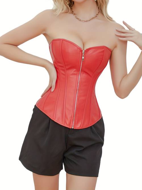 Corset Gothique Steampunk à Fermeture Éclair pour Femmes, Idéal pour Soirées, Halloween, Carnaval