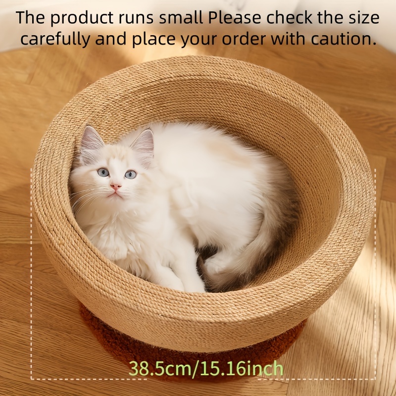 

1pc Inclined Cat Nest, Sisal Cat Scratching Nest, Wear Resistant Cat Scratching Bowl, Cat Grinding Claw Toy