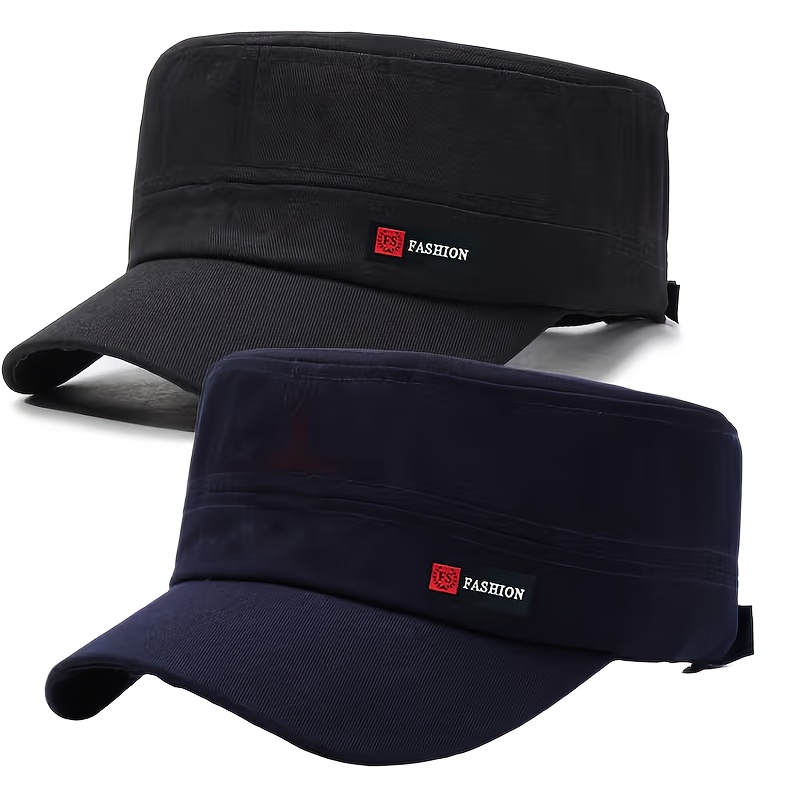 E-shop Set mit 2 neuen flachen Hutmodellen für Damen und Herren, geeignet für Sonnenschutz, Outdoor-Aktivitäten, Reisen und Freizeitkleidung im