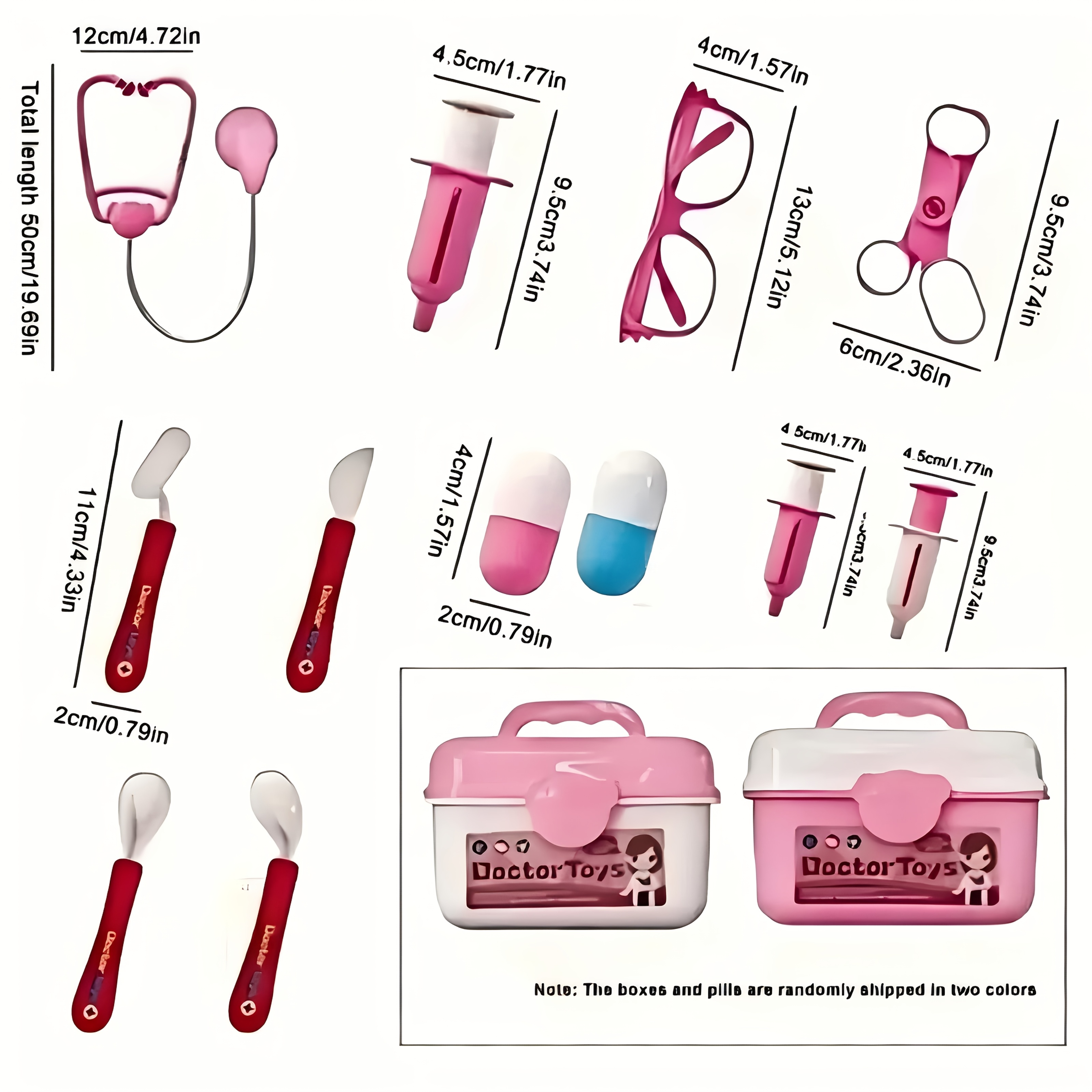 Roze serie doktersspeelgoed voor kinderen