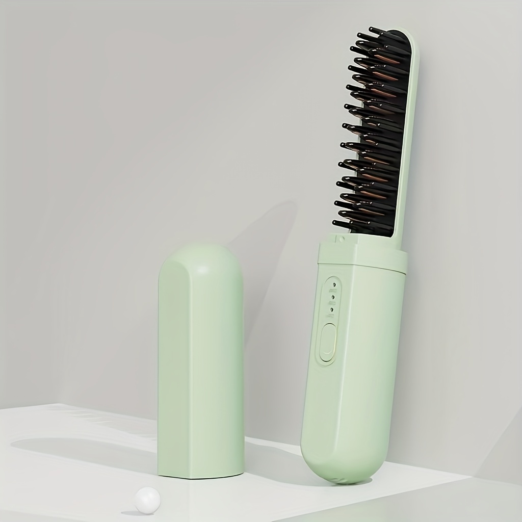Usb Dual Straightening Curling Hair Brush Comb Negative Ion