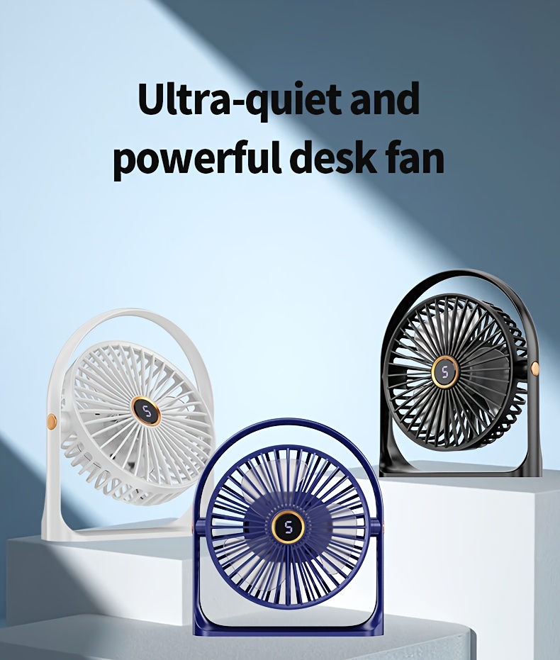 portable usb desk fan 5w mini rechargeable tabletop clip on personal fan with built in lithium battery   for home   and dorm use plastic material with push button control details 7