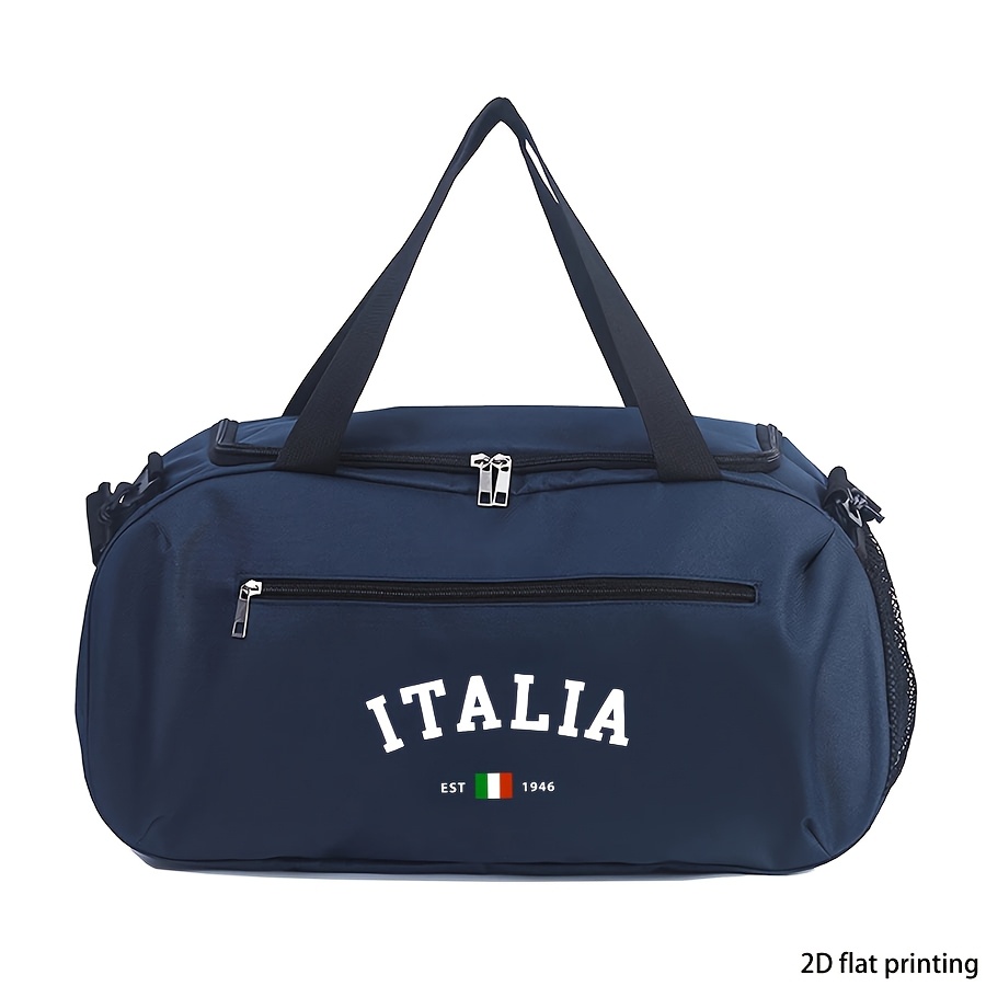 TEMU Borsa da viaggio Duffel grande capacit� con stampa motivo a lettere - , doppi manici, chiusura con zip, per yoga , borsa da palestra (stampa