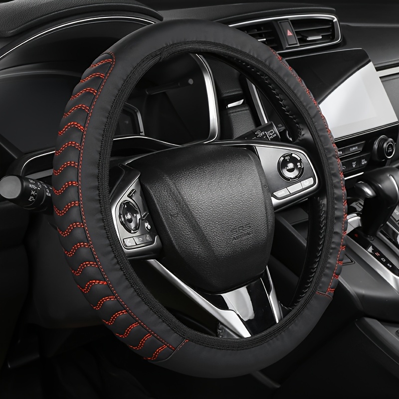 TEMU para volante elástica elástica acanalada sin aro interior de cuero PU acolchado de 14.96 pulgadas