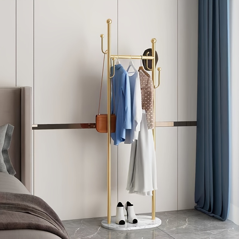 Image of Nordic Style Floor-standing Hanger Home Bedroom Internet Celebrity Clothes Rack Easy Modern Light Luxury Coat Rack