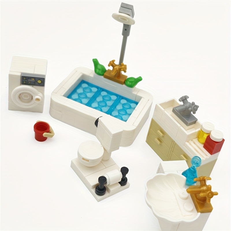 City Series Bathroom Toy Set with Interlocking Building Blocks