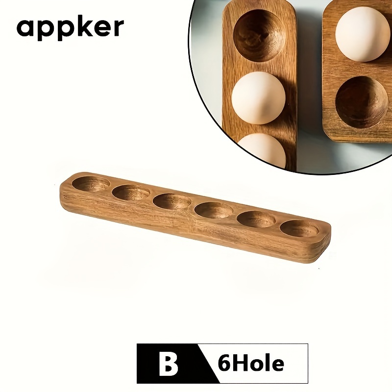 Image of Appker 1pc Acacia Wood , Countertop Wooden Tabletop Egg Storage Tray For Kitchen Countertop Refrigerator Or Everyday Easter Holiday Egg Display Stand-suitable As A Gift For Christmas And Housewarming