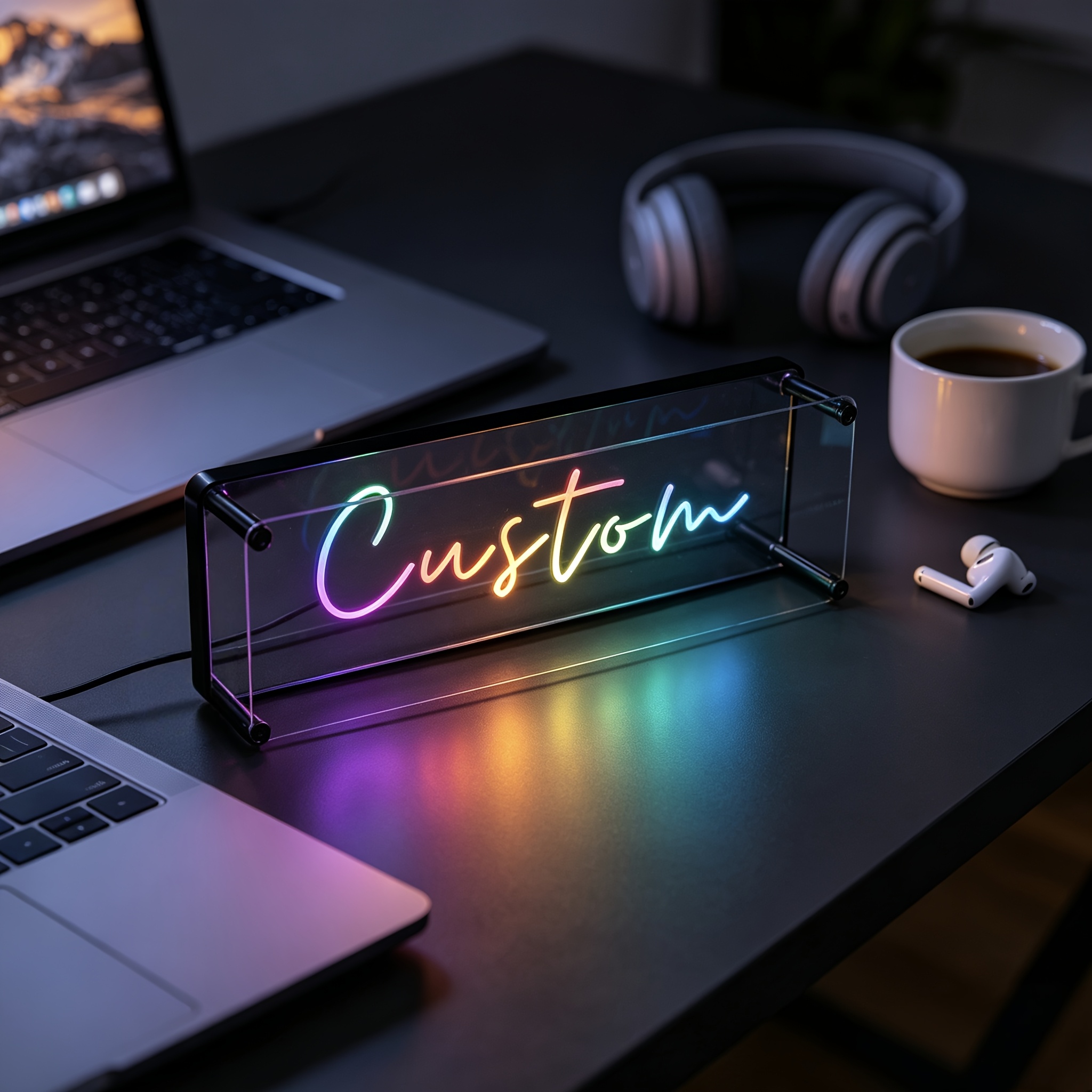 TEMU Custom Neon Sign Personalized Led Name Neon Light Usb Powered Acrylic Desktop Neon Lamp Dimmable Rgb Neon Sign For Game Room Bedroom Cafe Desk