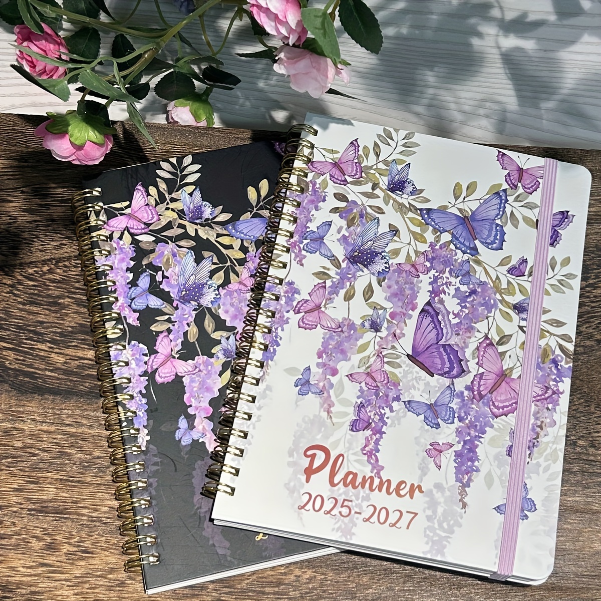 

2025-2027 Monthly Planner/calendar 3 Year Monthly Planner 2025-2027, Jan. 2025 - Dec. 2027, Elastic Closure, Twin-wire Binding Butterflies