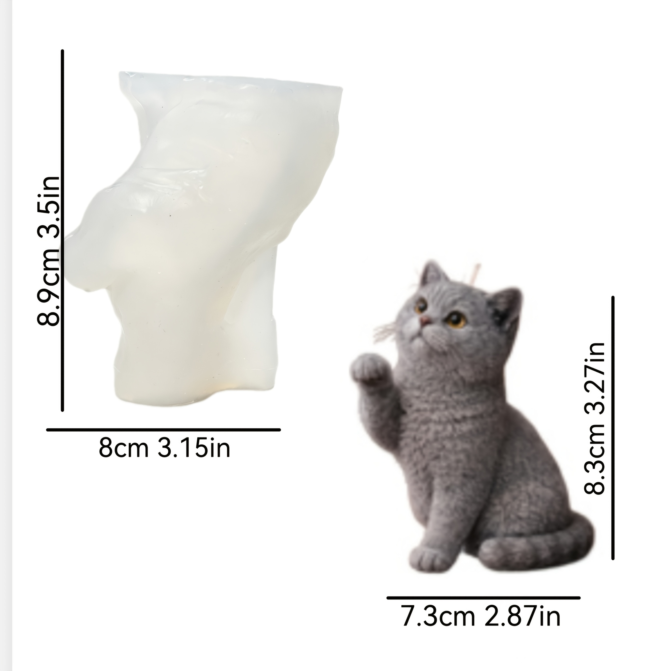 TEMU Resin Silicone Mold For Making British Shorthair Cat Ornaments | Suitable For Displaying Animal And Pet Plaster Statues, The Silicone Mold Used