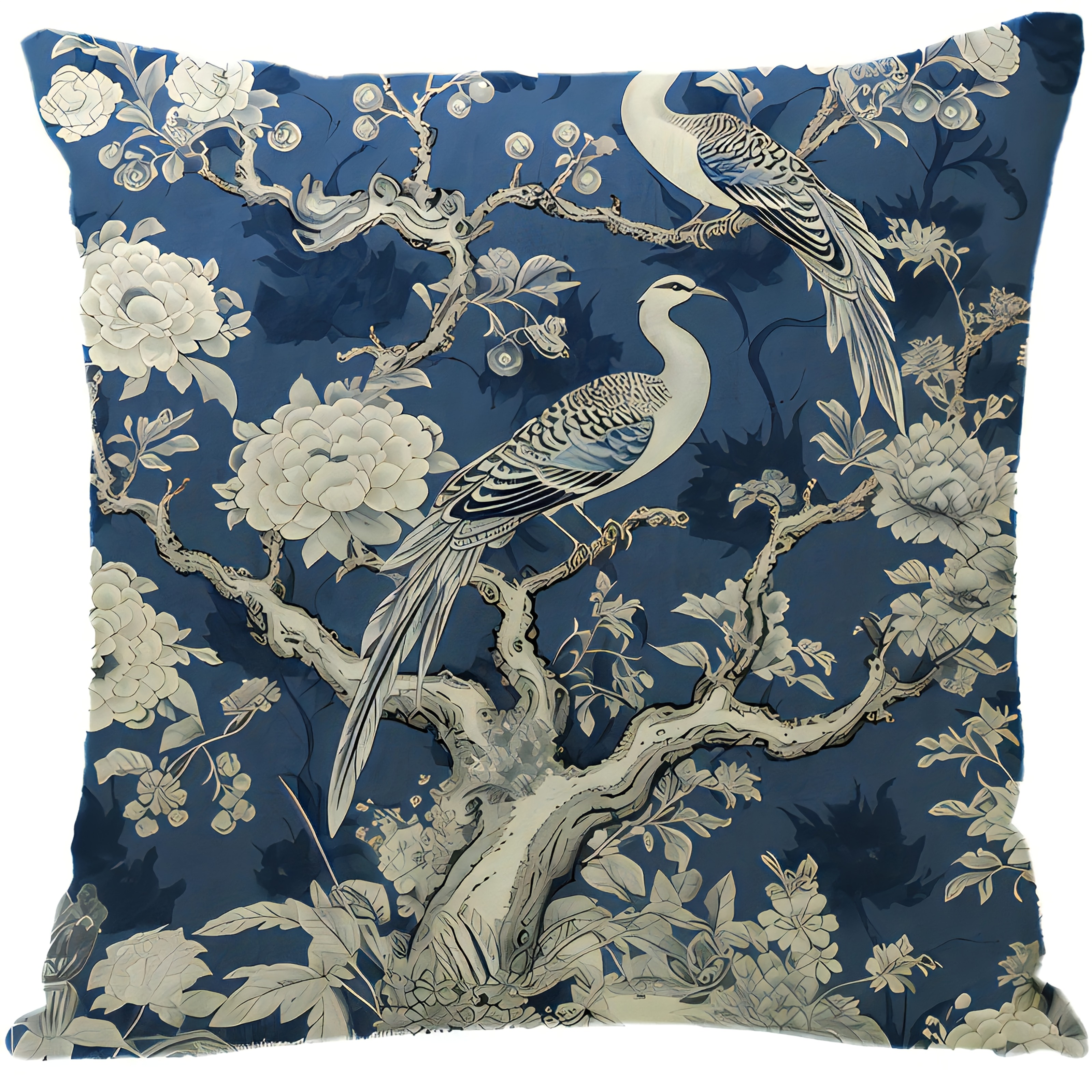 TEMU 1pc 2pcs 4pcs Bohemian Traditional Pattern Crane Simple Pillow Cover, Suitable For Bedroom, Sofa, Living Room, Office, Hotel, Farmhouse,