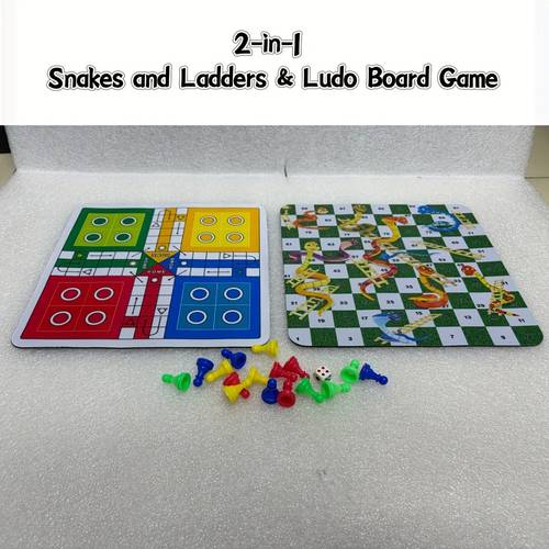 in 1 ludo snakes and ladders board game set 2 boards 16 playing pieces 1 dice classic strategy board game for parties and outdoor activities perfect travel game set for seniors great gift for