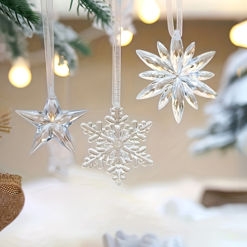 

[customer ] 12pcs Acrylic Crystal Ornaments - Transparent Christmas Tree Decorations For Holiday, Wedding & Valentine's Day Gifts
