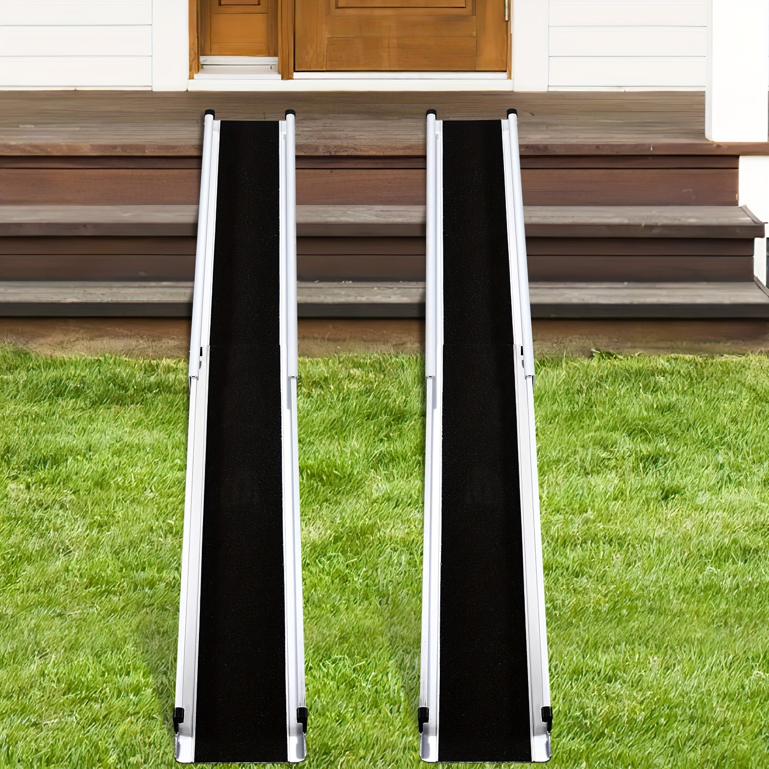 2x 121-213 Cm Loading Ramp, Ramp, Up To 300 Kg, Telescopic Ramp With Textile Bag, Ramp Foldable, Ramps, Stair Ramp For
