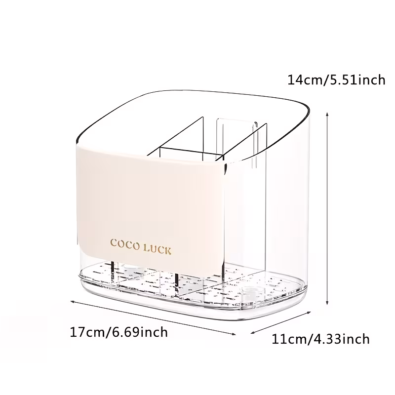 cutlery storage box with a drainage rack and dividers wall mounted without drilling suitable for storing chopsticks knives forks spoons and other utensils Product details 3