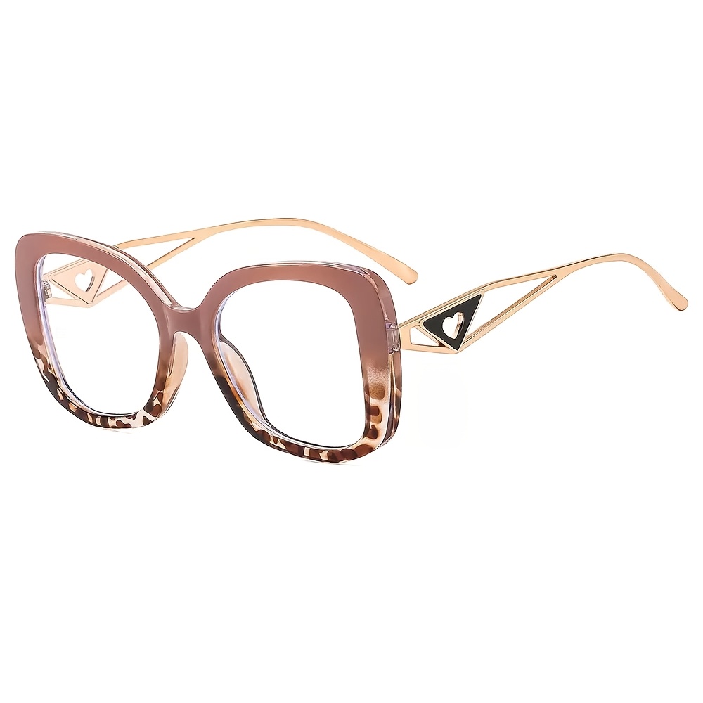 Image of 1 Pair Of Transparent Glasses With A Hollow Heart-shaped Polygonal Frame, Stylish For Casual Attire, Street Photography, Commuting, Music Festivals, Parties, And Dances, Gift.