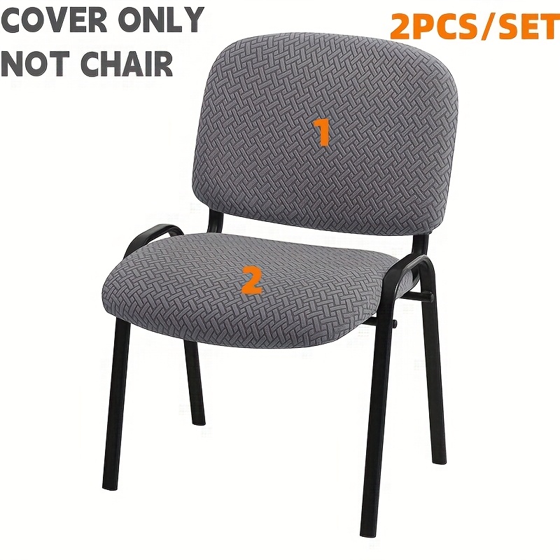 TEMU 1set Split Jacquard Chair Cover Elastic Chair Protector Cover With Seat Cover Back Cover For Banquet Conference Hall Wedding