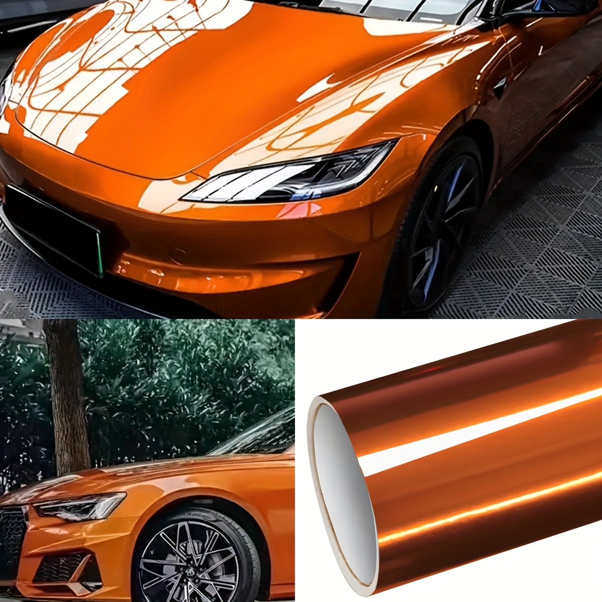chrome orange vinyl wrap 50cm x 300cm 1 64ft x 9 84ft - Temu