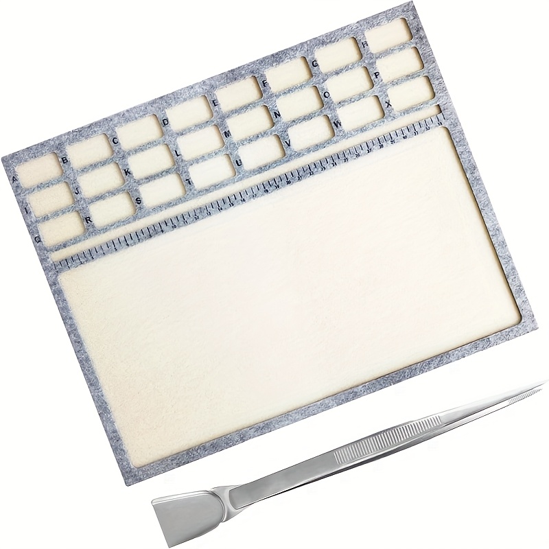 Beading Mat, Soft, Perfectly Stable, Scale, Beading Mat And Stainless Steel Utility Tweezers With Spoon For Jewelry Making Beading Supplies