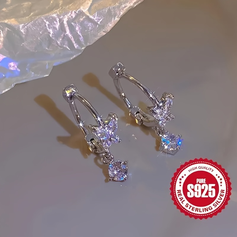 

1 Pair S925 Sterling Knot Earrings, Elegant Style, , Hypoallergenic, Perfect Gift For Women