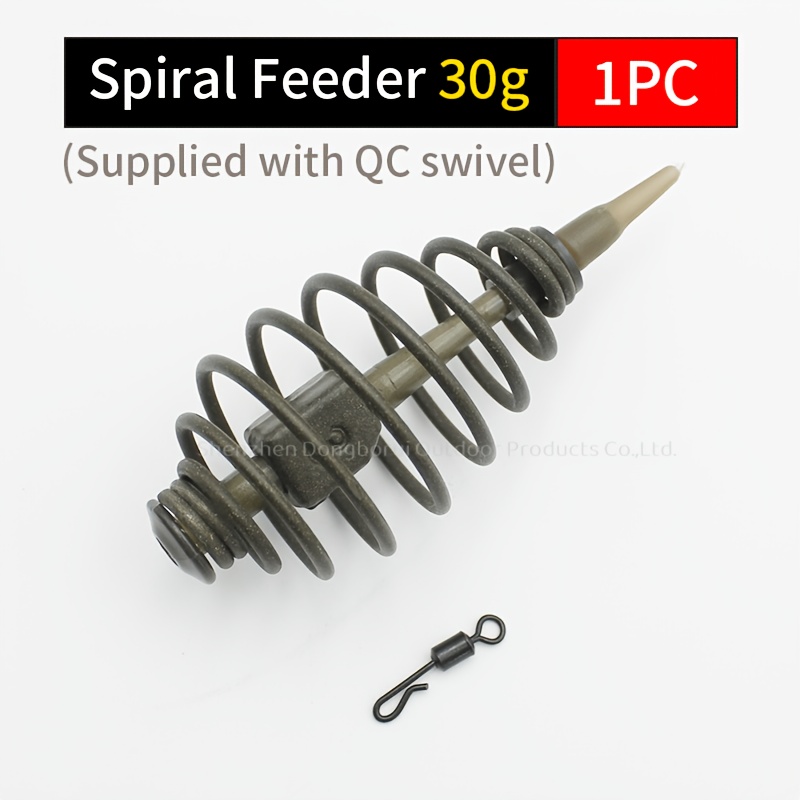 TEMU 1pc Accesorios de pesca de carpa Alimentador en 30G/50G/60G/80G Compatible con QC Tamaño 8 para pesca de carpa Alimentador Terminal Tackle