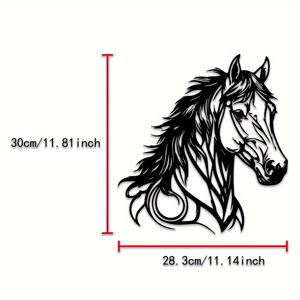 1pc Horse Wall Decor in Metal - Animal Themed Home Office Wall Hanging, Indoor Equestrian Art, No Electricity Needed, Transverse Orientation - Ideal Gift for Horse Lovers