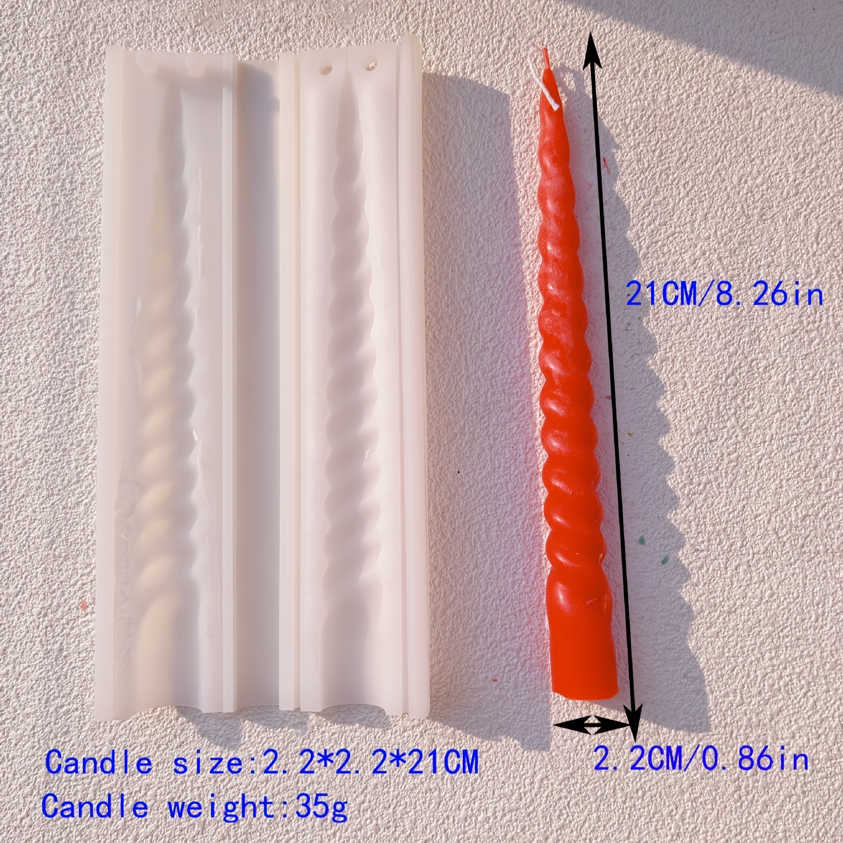 TEMU Moule en Silicone pour Bougie Longue Torsadée de Nouveau Design, pour Décoration de Mariage et d'Église, DIY, Résine, Plâtre, Ciment, Bougies